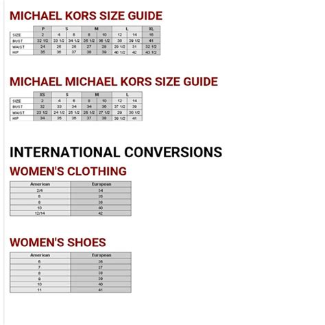 size 9 michael kors|michael kors size chart women's.